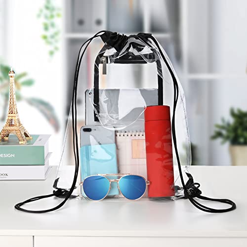 Clear PVC Drawstring Bag 16.5x13.5 inch Stadium Approved Transparent Backpack