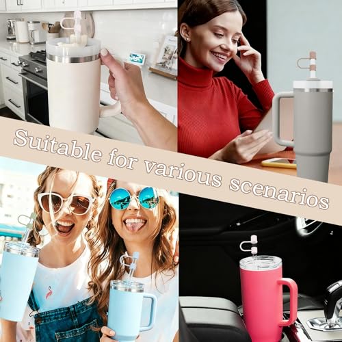 6-Piece Silicone Straw Cover Set for 10mm Tumbler Straws - Colorful 1