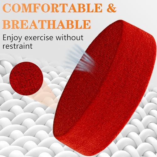 IMAGERIO Red Sports Sweatband & Wristband Set Moisture-Wicking Athletic Gear