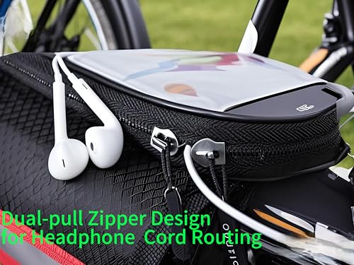 Waterproof Bicycle Phone Holder Bag - Touchscreen, Red