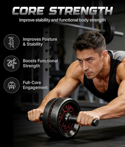 Ab Roller Wheel with Knee Mat - Dual Wheel Core Trainer