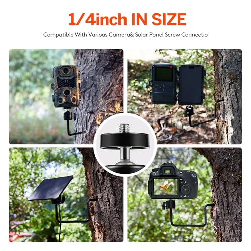360° Adjustable Trail Camera Mount - Black Steel Bracket, 1 Pack
