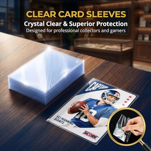 200PCS Clear Trading Card Sleeves - Durable Soft Plastic Protectors