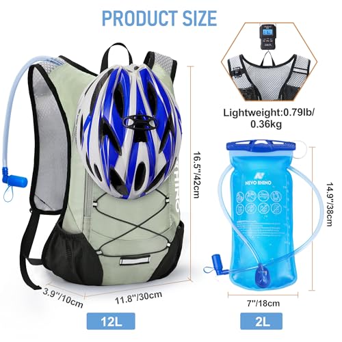N NEVO RHINO Light Grass Green Lightweight Hydration Backpack 2L