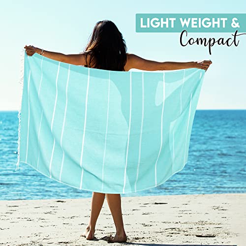 Aqua Utopia Towels Pack of 2 Oversized Turkish Beach Towels 40x72 Inches