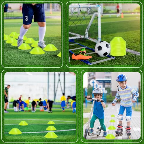 12 Pcs Mini Soccer Cones - Green Agility Training Discs