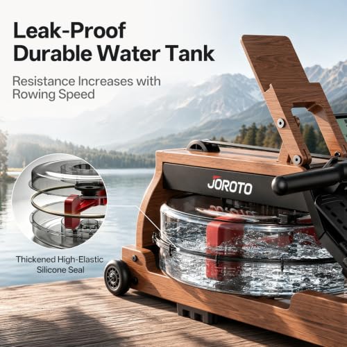 Foldable Water Rowing Machine for Home - Brown, 400LBS Capacity