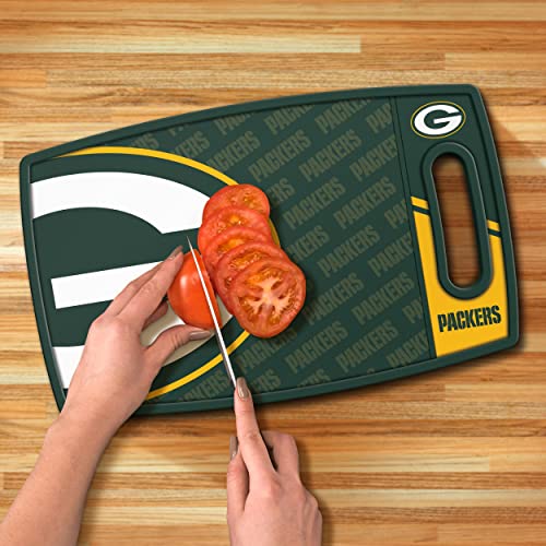 YouTheFan NFL Green Bay Packers Logo Cutting Board - 14x9 Inch Reversible Kitchen Utensil