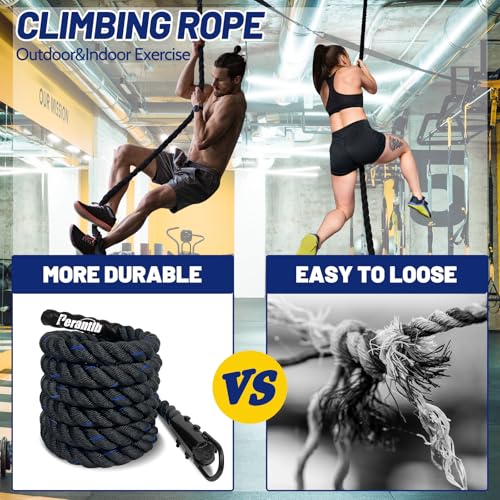 15ft 1.5in Polyester Climbing Rope with Heavy Duty Hook – 1000LBS Capacity, Outdoor Rescue & Escape