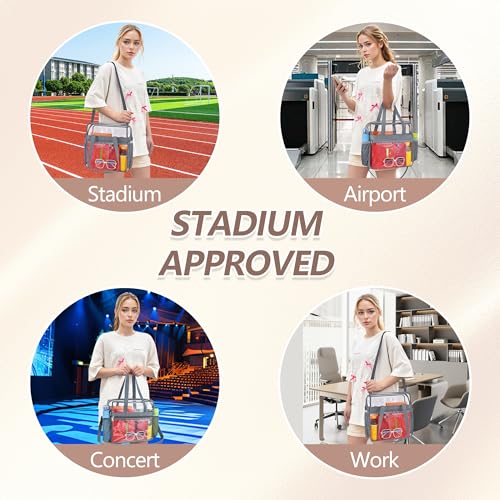 Clear Tote Bag for Stadium Events - 12x6x12 - Grey