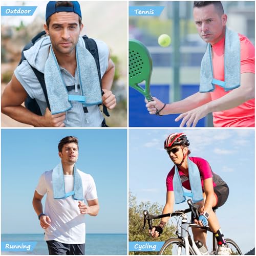 KISS QUEEN 3-Pack Microfiber Workout Towels Blue - Quick Dry, Lightweight, Gym & Outdoor Sports