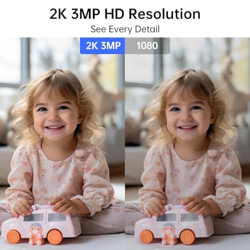 2.4&5G WiFi Indoor Security Camera, 2K HD Pan/Tilt Cameras for Home Security, Baby Monitor, Pet Camera,IR Night Vision,2-Way Talk, Motion Detect, TF Card & Cloud Storage (2 Pack)
