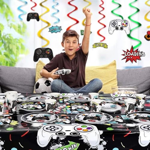 Video Game Tablecloth - 2 Pack 108"x54" - Gamer Table Cover B