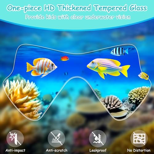 Kids Swim Goggles with Nose Cover - Macaron Green, Anti-Fog