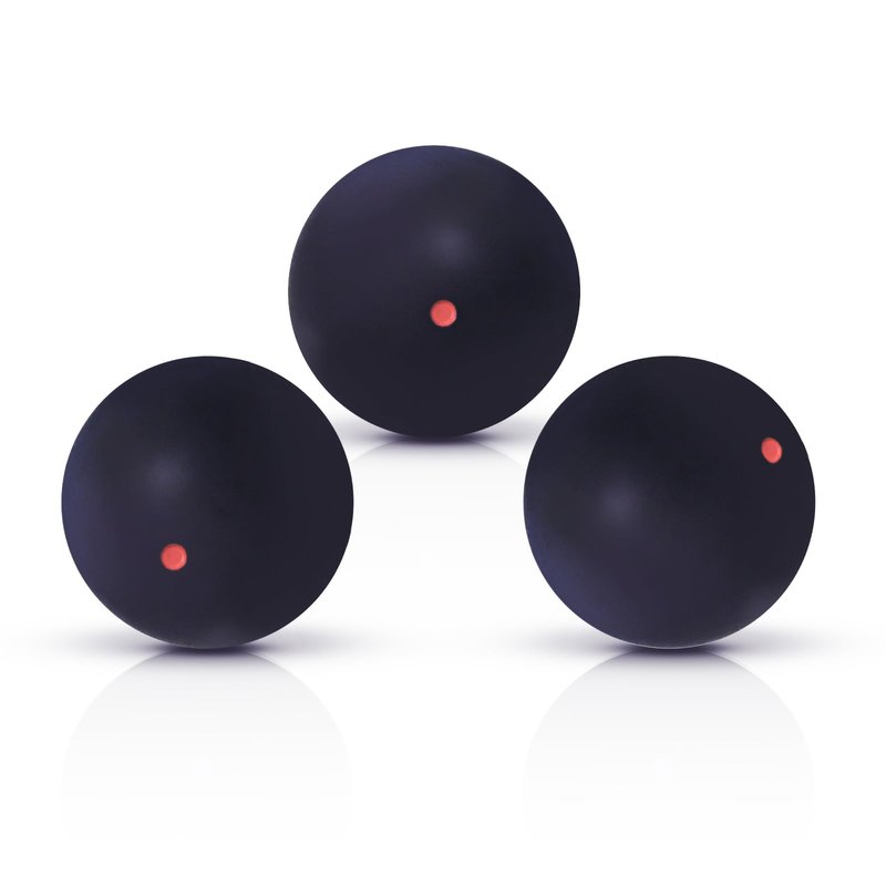 Flylin Single Dot Squash Ball, Squash Balls High Bounce for Competition Training, 37mm Beginner Sports Squash Ball Pack of 3 (Single Red Dot)