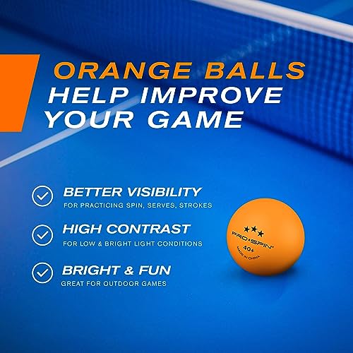 3-Star Premium Orange Ping Pong Balls - Pack of 60