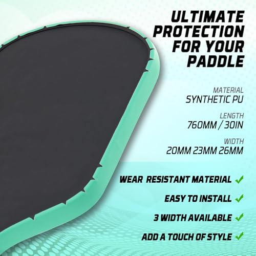 Pickleball Paddle Edge Guard Tape - Green 20mm Width - 3 Pack