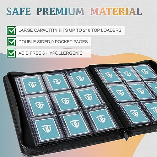 Top Loader Card Binder for 3"x4" Trading Cards - Holds 216 Sleeves