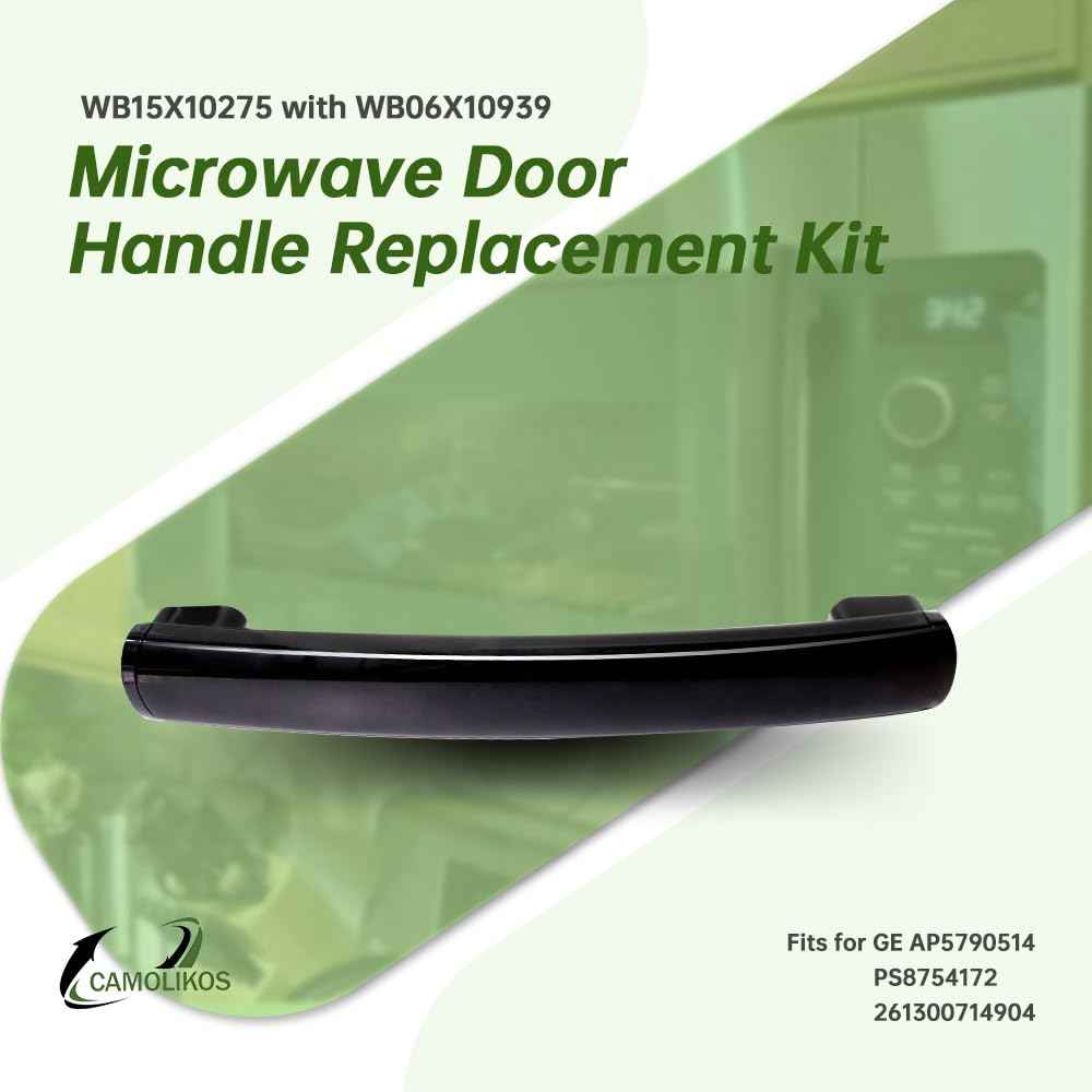 CAMOLIKOS WB15X10275 with WB06X10939 Microwave Door Handle Replacement Kit Fits for GE AP5790514 PS8754172 261300714904