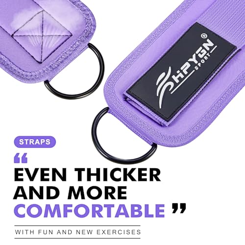 Padded Ankle Strap for Cable Machine - Purple Pair
