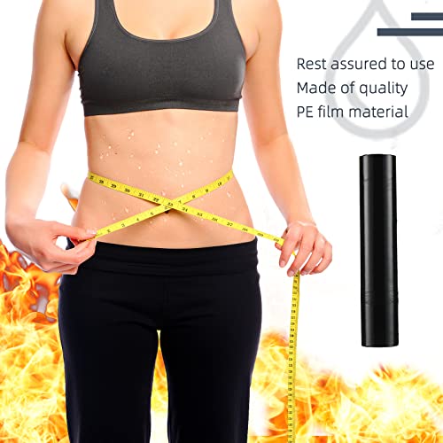 Gersoniel 1 Roll Body Wrap Plastic 60 Meters Black Stomach Sweat