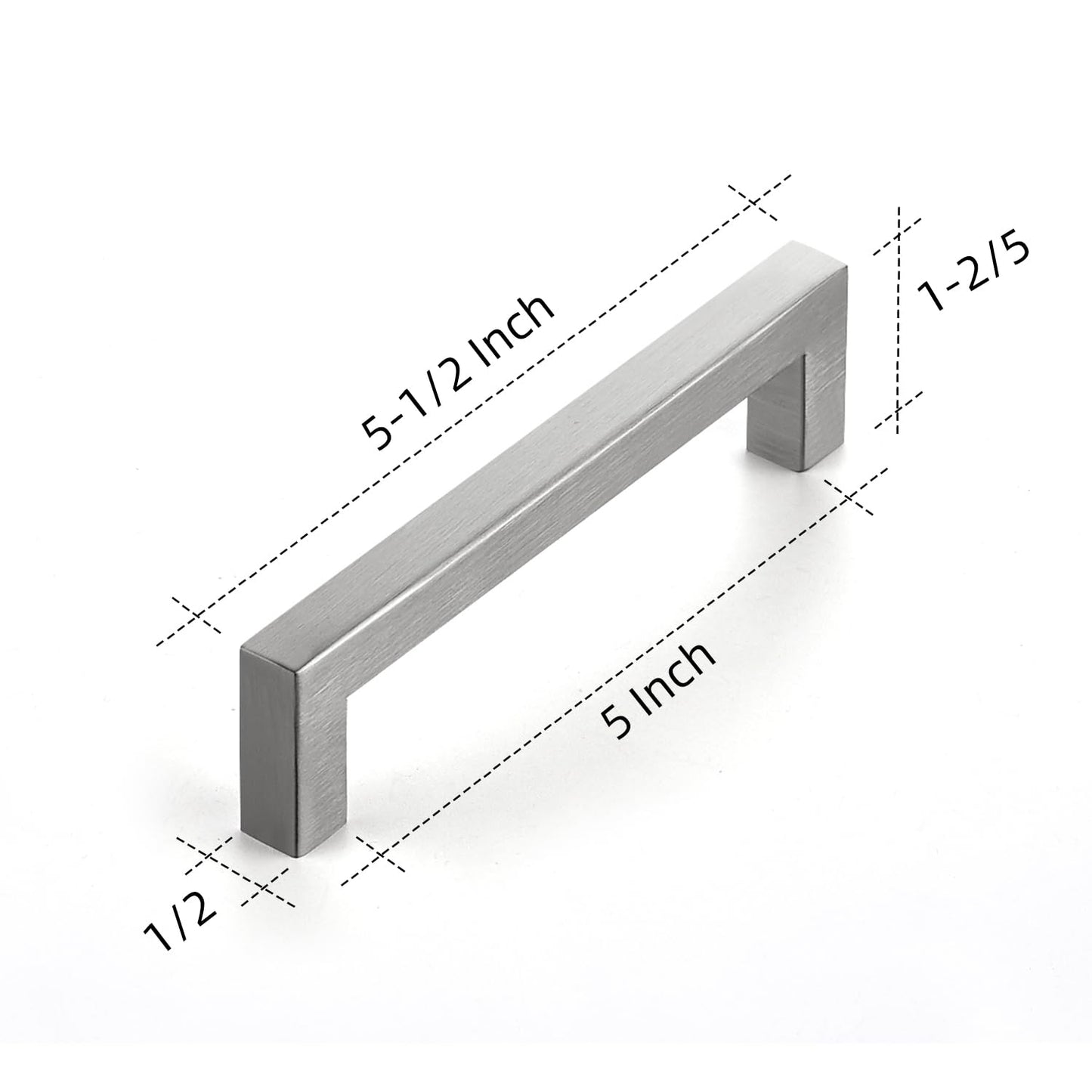Ravinte 40 Pack 5 Inch Kitchen Square Cabinet Handles Brushed Nickel Drawer Pulls for Cupboard Hardware