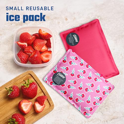 Fit & Fresh Sweet Pink Print Soft Ice Packs for Lunch Bags & Coolers - 2 Pack