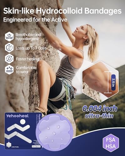 Hydrocolloid Bandages - Ultra-Thin Waterproof Wound Dressing, 2.36in x 2.36in