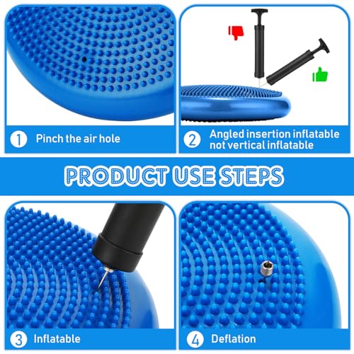 Jerify Fresh Colors 4-Pack Inflatable Wobble Cushions for Balance & Exercise