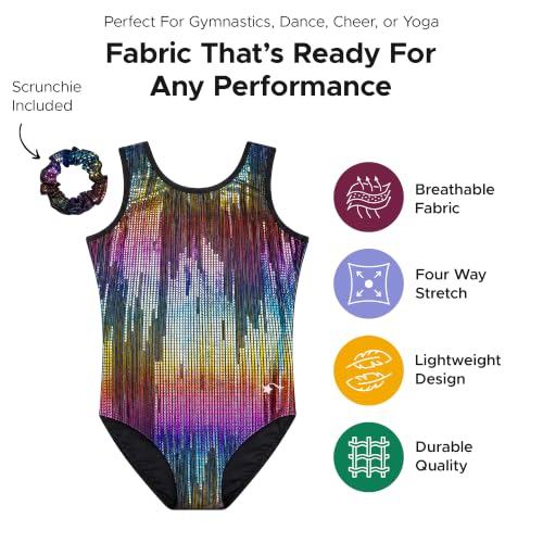 Destira Catlandia Split-Back Gymnastics Leotard for Girls, Tokyo Nights
