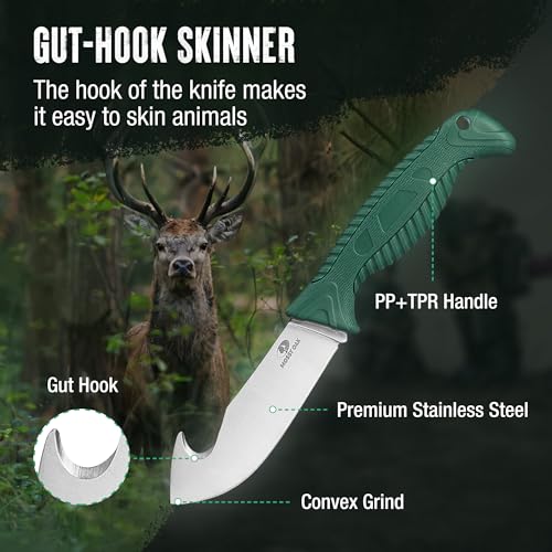 Green Mossy Oak Field Dressing Kit 4PCS Hunting Knife Set with Sheath