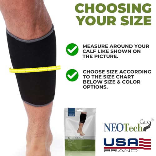 Calf Compression Sleeve - Medium Black Support for Shin Splints
