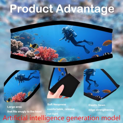 Neoprene Diving Mask Strap Cover - Sea