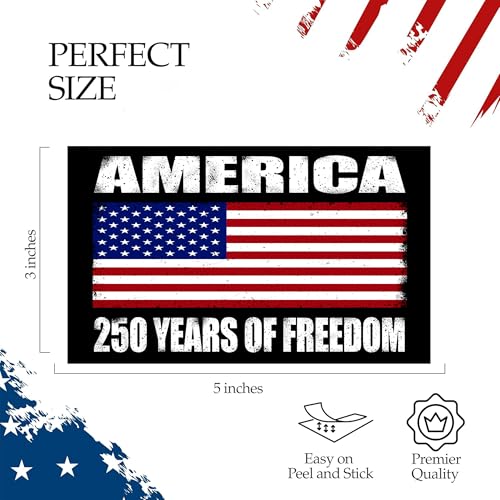 250th Anniversary USA Flag Sticker - Patriotic Car Decal 1776-2026