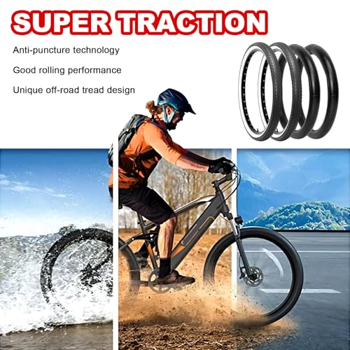 LEFELWEL 2-Pack 26x2.125 Inch Cruiser Bike Tires (Black) with 2 Inner Tubes & Levers