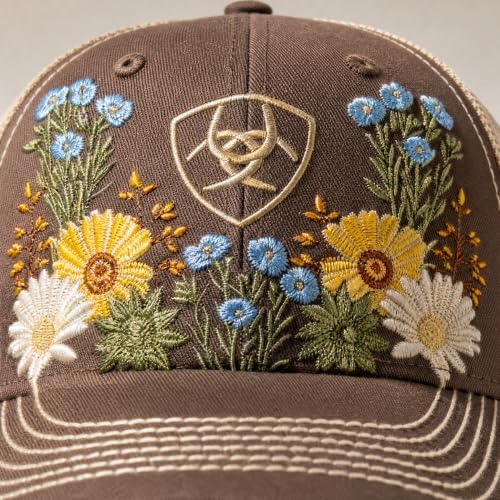 Ariat Women's Vintage Flowers Embroidered Trucker Cap - Brown