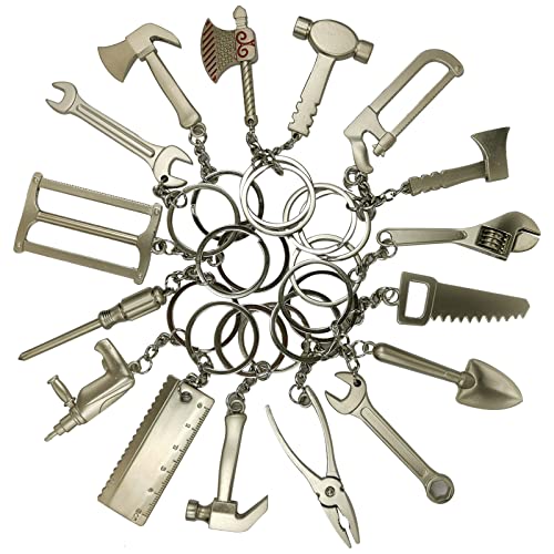 16pcs Mini Tool Keychains Set - Realistic Hand Tool Replicas for Gifts & Collectibles