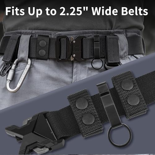 5-Piece Duty Belt Keeper Set with Stainless Steel Key Clip