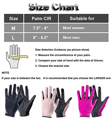Full Finger Cycling Gloves for Men & Women - Medium Black
