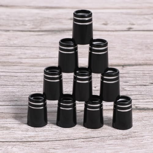 10 Pcs Golf Iron Ferrules - Black with Double Silver Ring