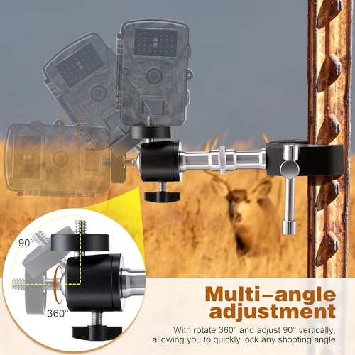 HappyAlley 2Pcs T Post Trail Camera Mounts, Rotatable 360° Adjustable Brackets