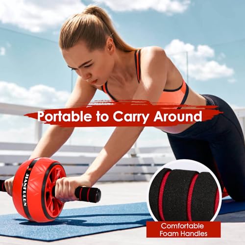 Ab Roller Wheel for Core Strength Training - Black+Yellow