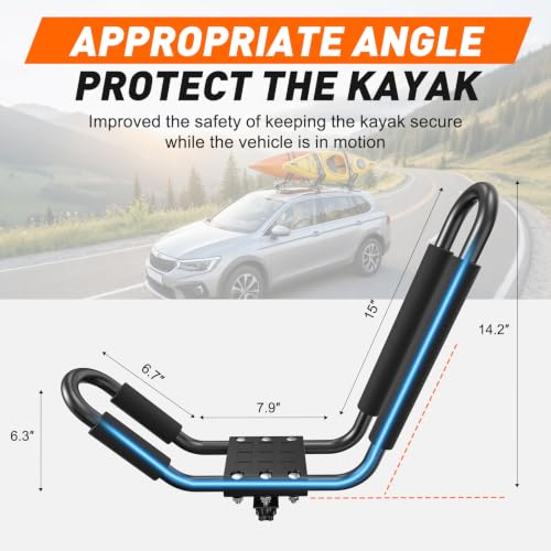 Kayak Carrier Roof Racks - Universal Fit for SUVs & Jeeps - 1 Pair