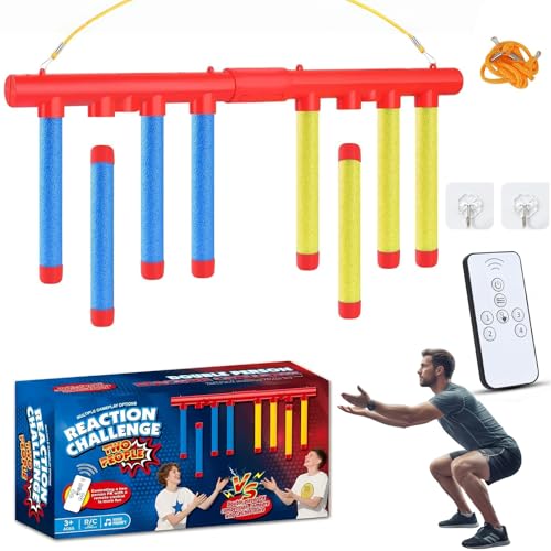 Reflex Drop Sticks Challenge - Adjustable Speed Catching Sticks, Red
