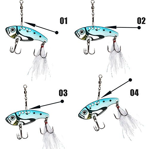 Spinner Spoon Fishing Lures - 4 Pack with Vivid Colors