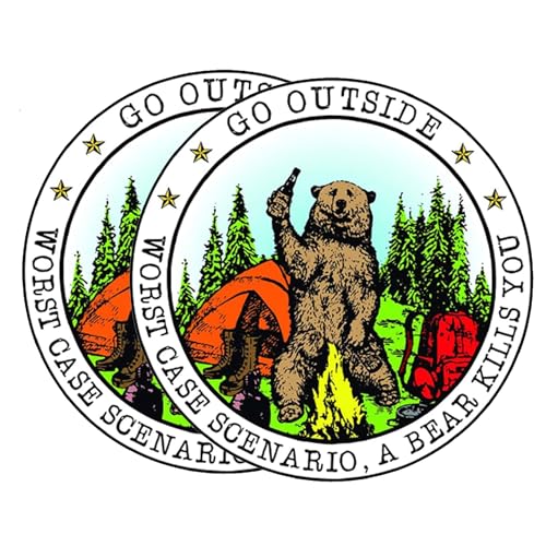 Go Outside Worst Case Scenario Bear Vinyl Sticker - 5-Inch Waterproof Decal