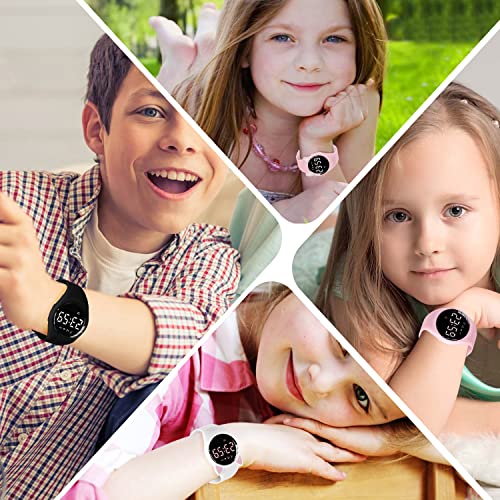 Kids Fitness Tracker Watch Silicone Bands - Adjustable Waterproof - Pink