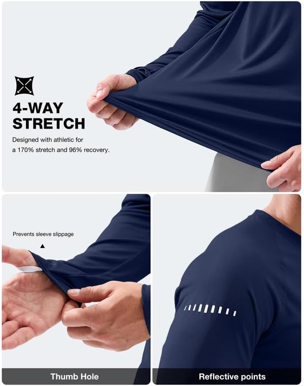 Skiennix Men's Long Sleeve Sun Protection Shirt - UPF 50+ | Lightweight & Breathable