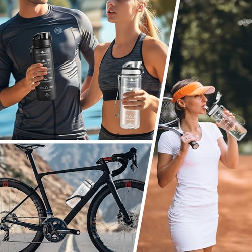 24 oz Motivational Water Bottle - Leakproof & BPA-Free - Crystal