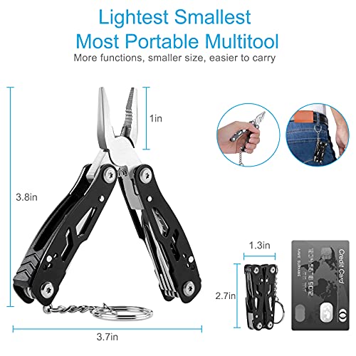 2PCS Bovgero Mini Multitool Pliers 15 in 1, Handmade Multi Tool